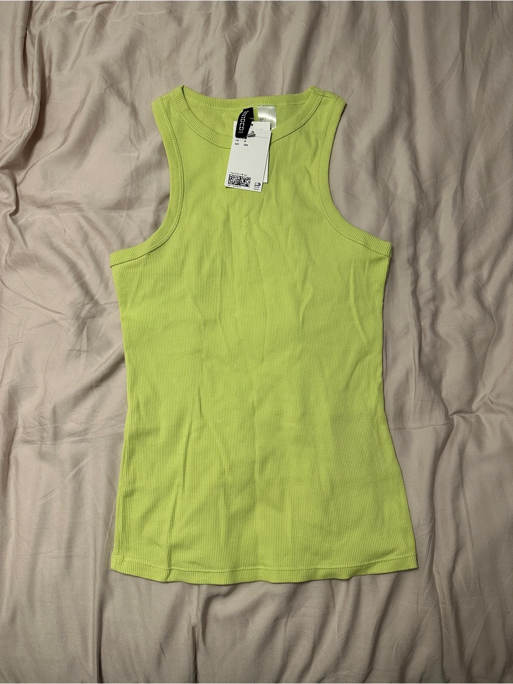 H&M Neon Lime Ribbed Tank - Picture 3 of 4